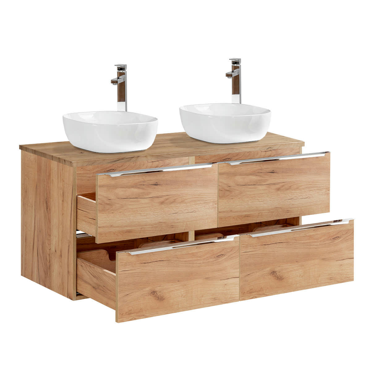 - Meuble double vasque 120cm naturel