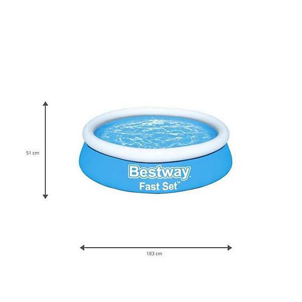 Bestway Piscine autoportante Fast Set ronde 183 x 51 cm