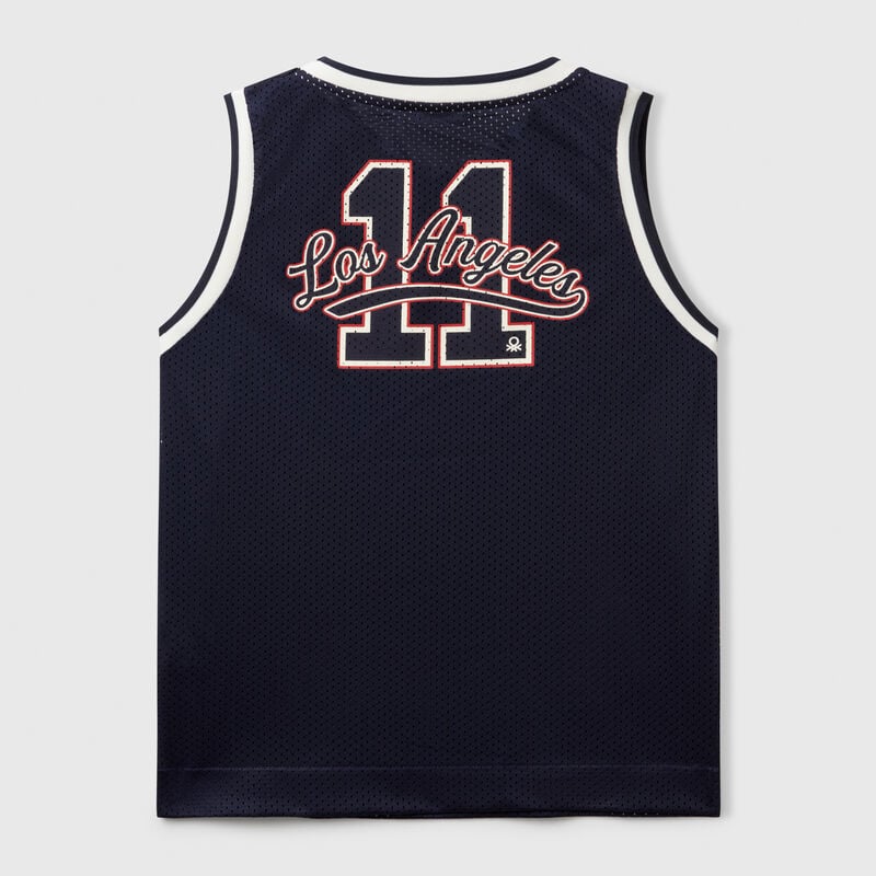 Basketball style mesh tank top