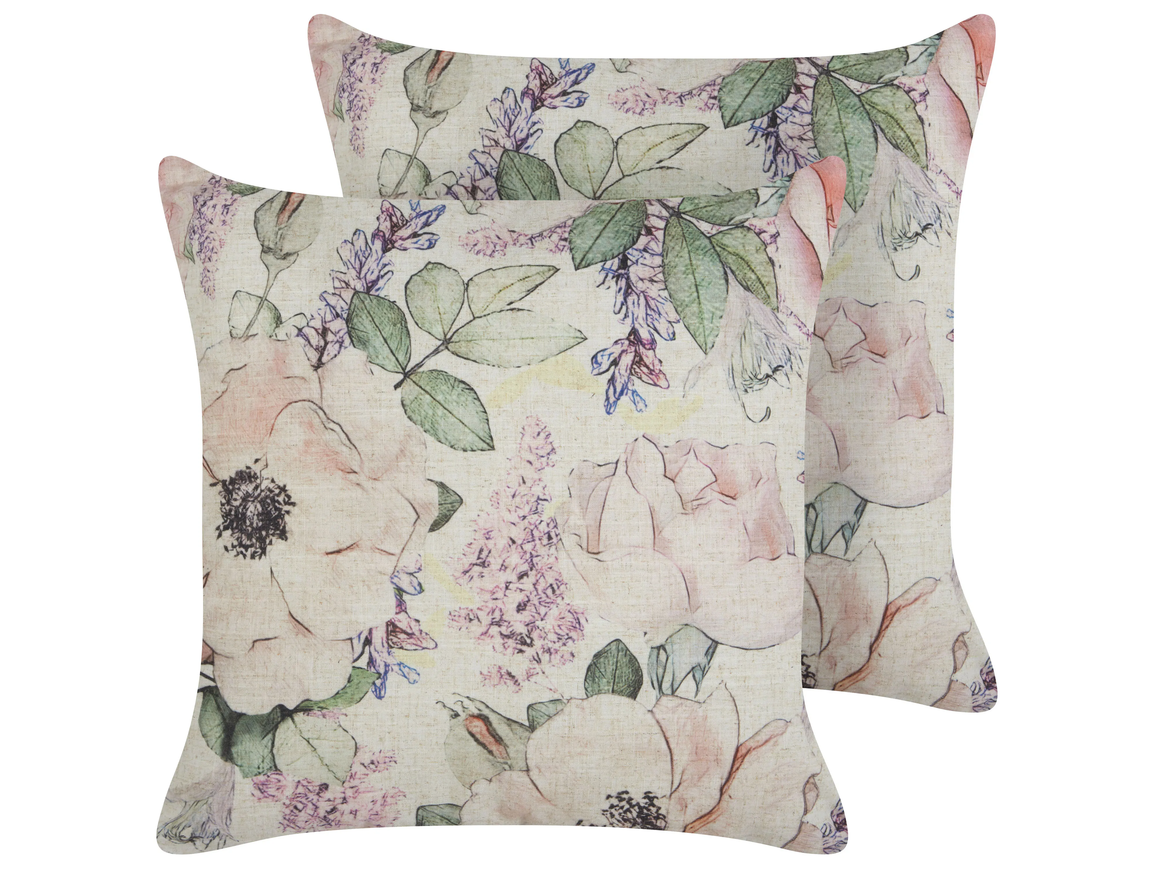 Throw Cushion ZAHRIYE 45 x 45 cm Violet Floral Pattern