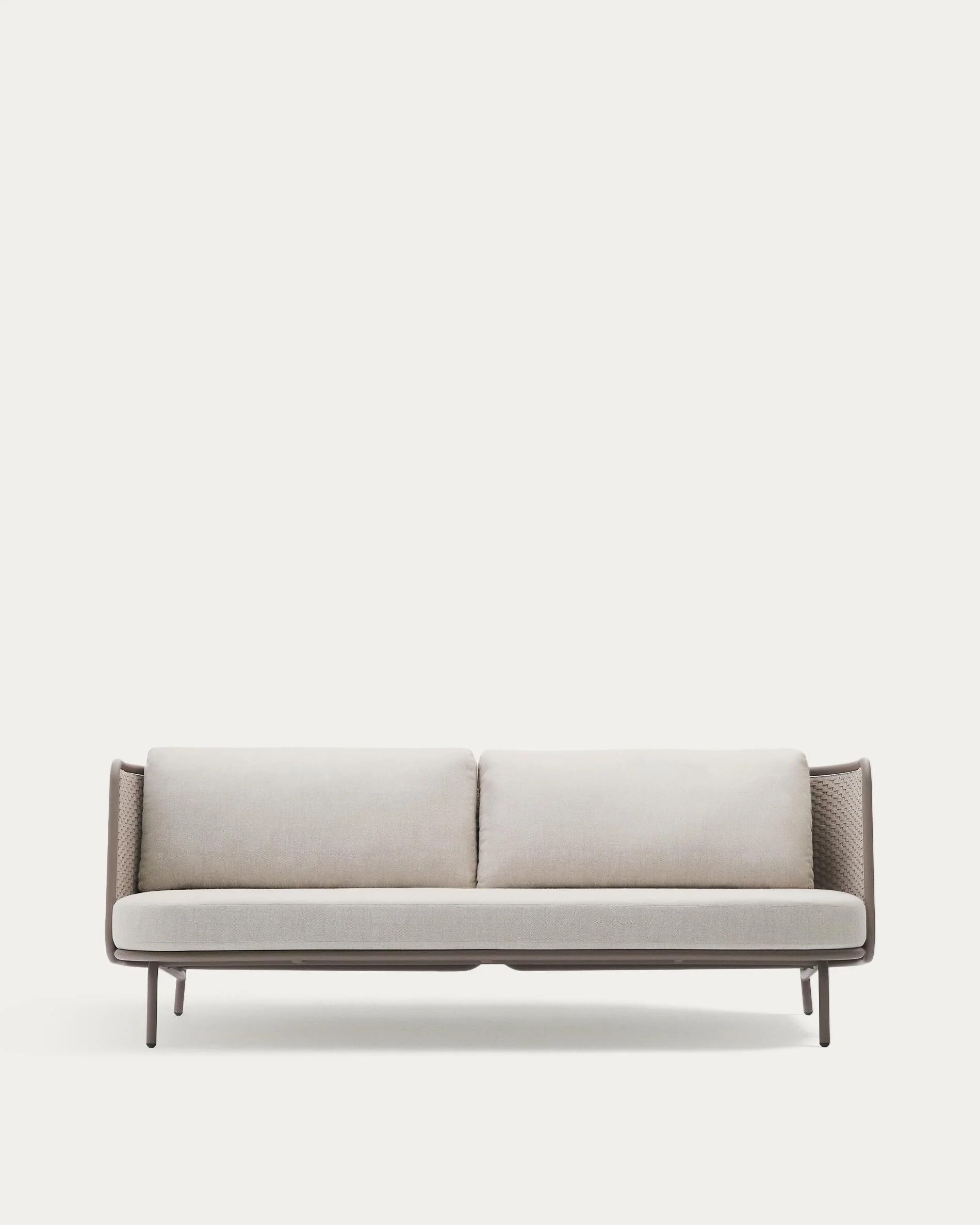 Sedalis outdoor 3-seater sofa in aluminium and taupe rope cord 210cm