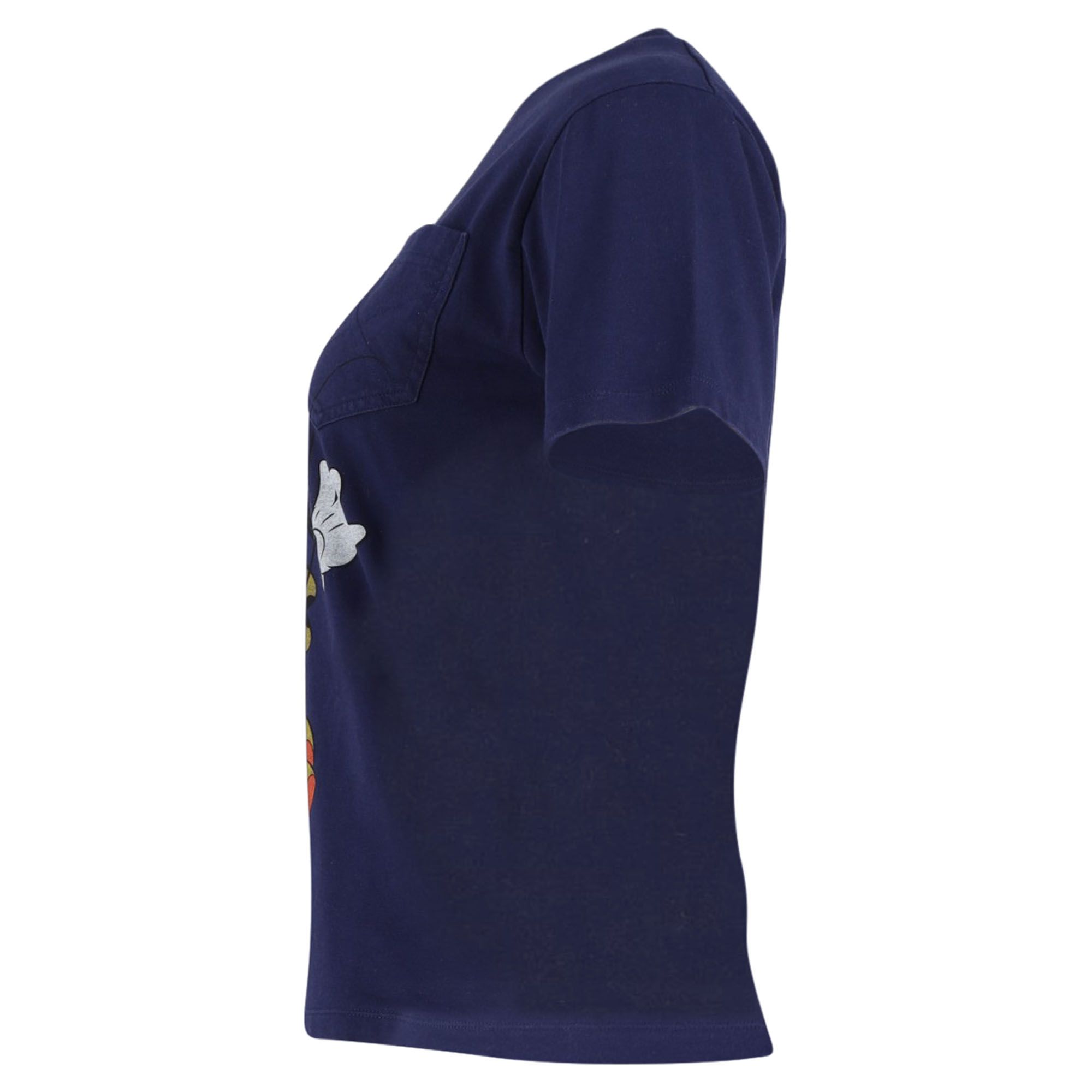 Victoria Beckham Preloved Minnie Mouse Print T-Shirt in Navy Blue Cotton