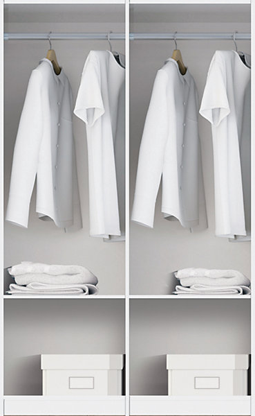 Armoire / placard de rangement de 2 portes coulissantes coloris Blanc / Chêne Cambrian - L. 122 x P. 56 x H. 200 cm