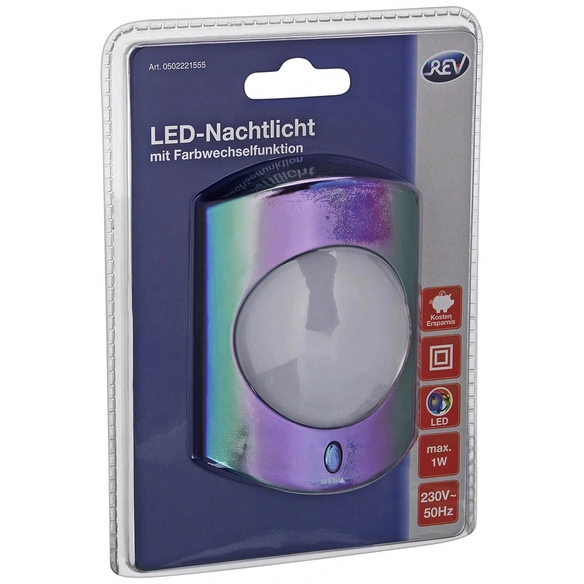 LED-Nachtlicht mit Farbwechselfunktion metallic 1-flammig 1 W 7,2 x 9,8 x 7,9 cm