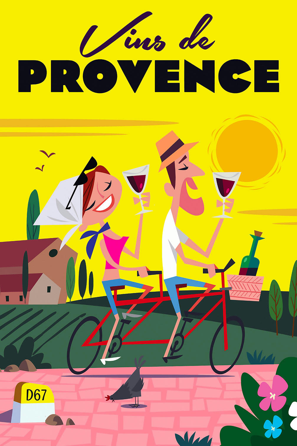 - Tableau vive la provence imprimé sur toile 80x120cm
