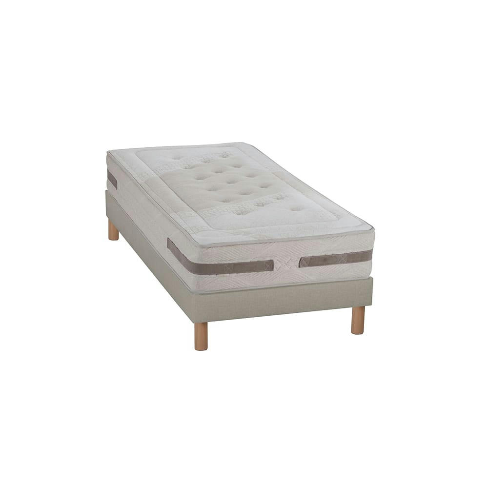 SERENADE - Ensemble  90x200  Matelas Ressorts + Sommier Bois