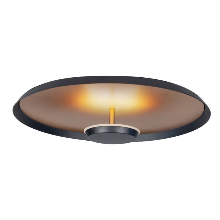 Highlight plafondlamp Oro - 1 lichts - 45 x 12  cm - zwart - mat goud