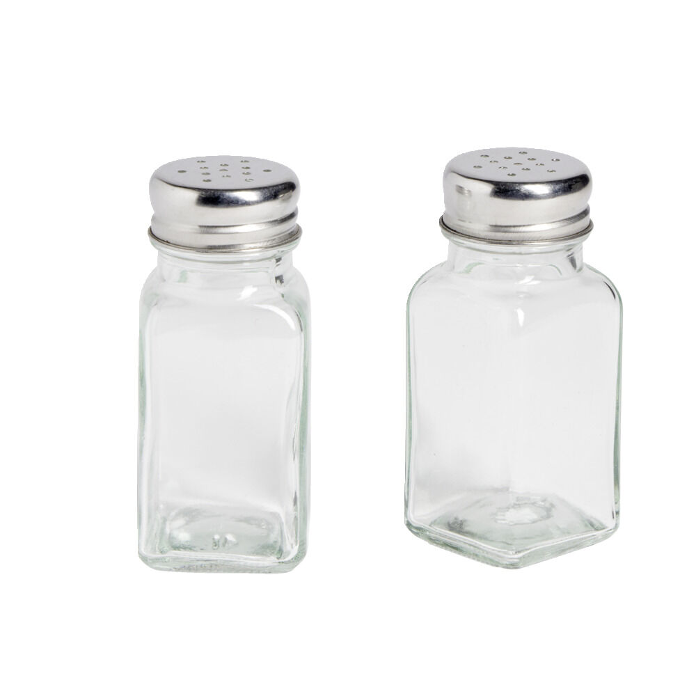 Salière et poivrière en verre