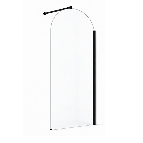 Paroi de douche italienne flûtée - 100 x 195 cm - Noir - SIENA
