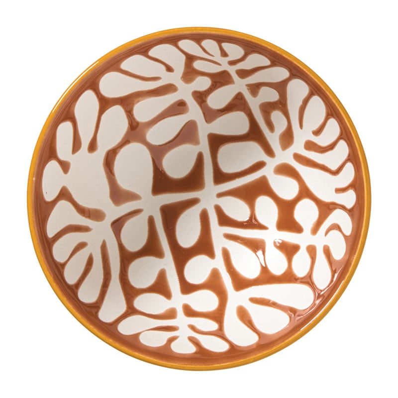 Schaaltje Nane middel - oranje/blauw - &Oslash;12.3x5.8 cm