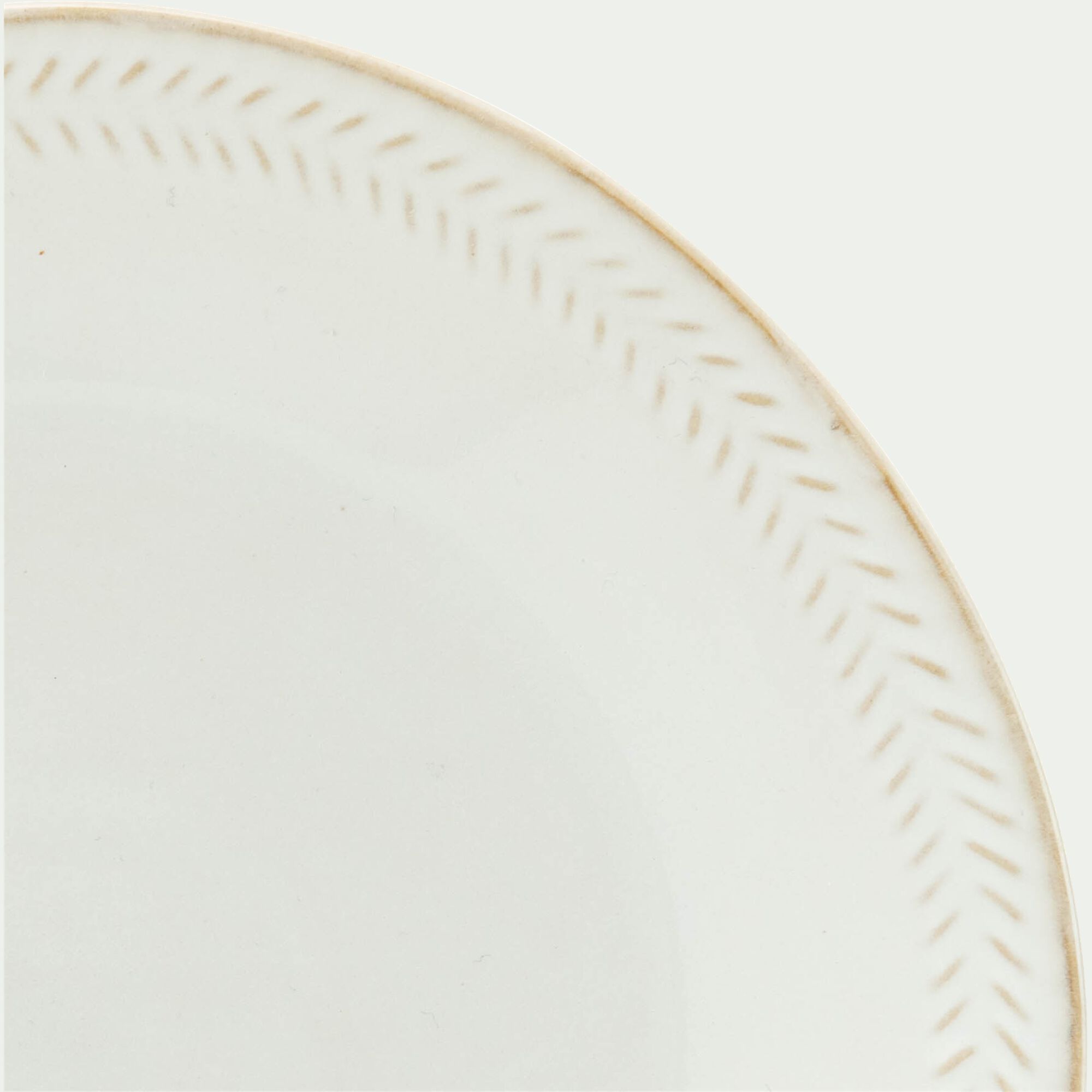 SPIGA - Assiette à dessert en grès avec liseré beige D23cm - blanc ventoux