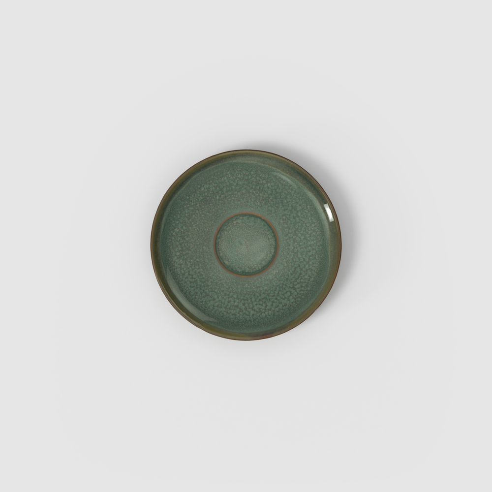 Crafted Espresso cup saucer - Green, 4.7'', Premium Porcelain