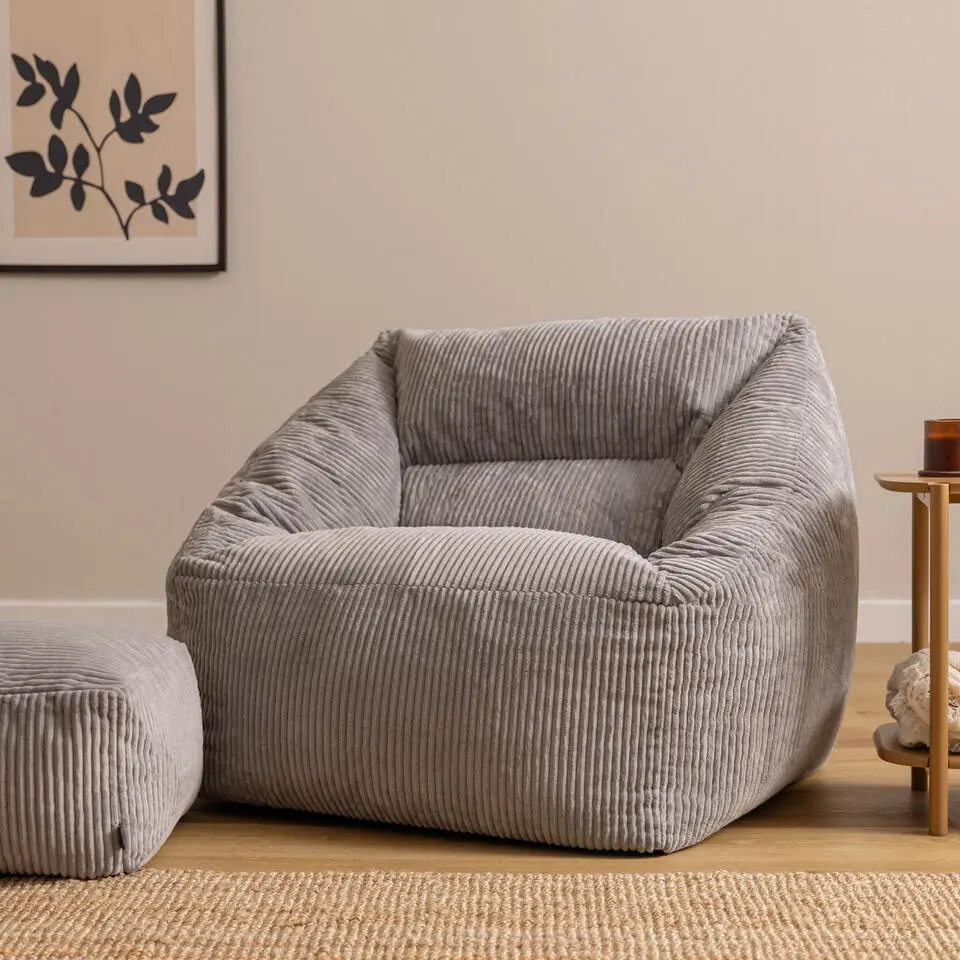 icon Zitzak en Poef Natalia - Corduroy Zitzak - Grijs