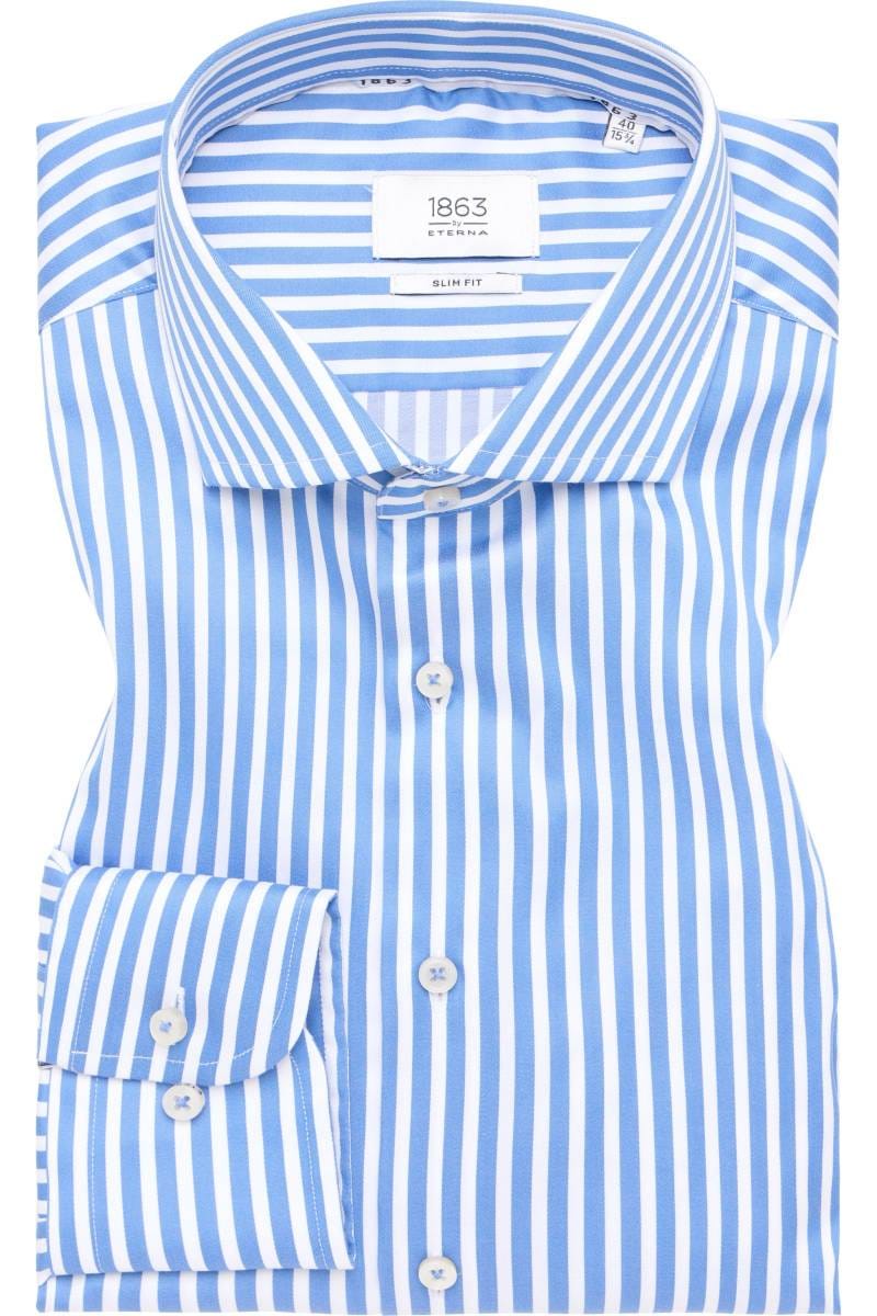 ETERNA 1863 Slim Fit Hemd blau, Gestreift