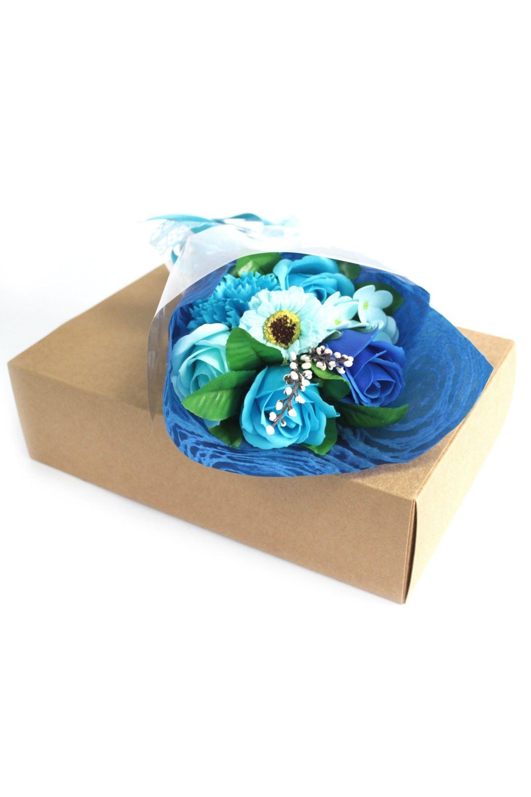 KDMD Boxed Hand Soap Flower Bouquet - Scented Bath Roses & Carnations Gift