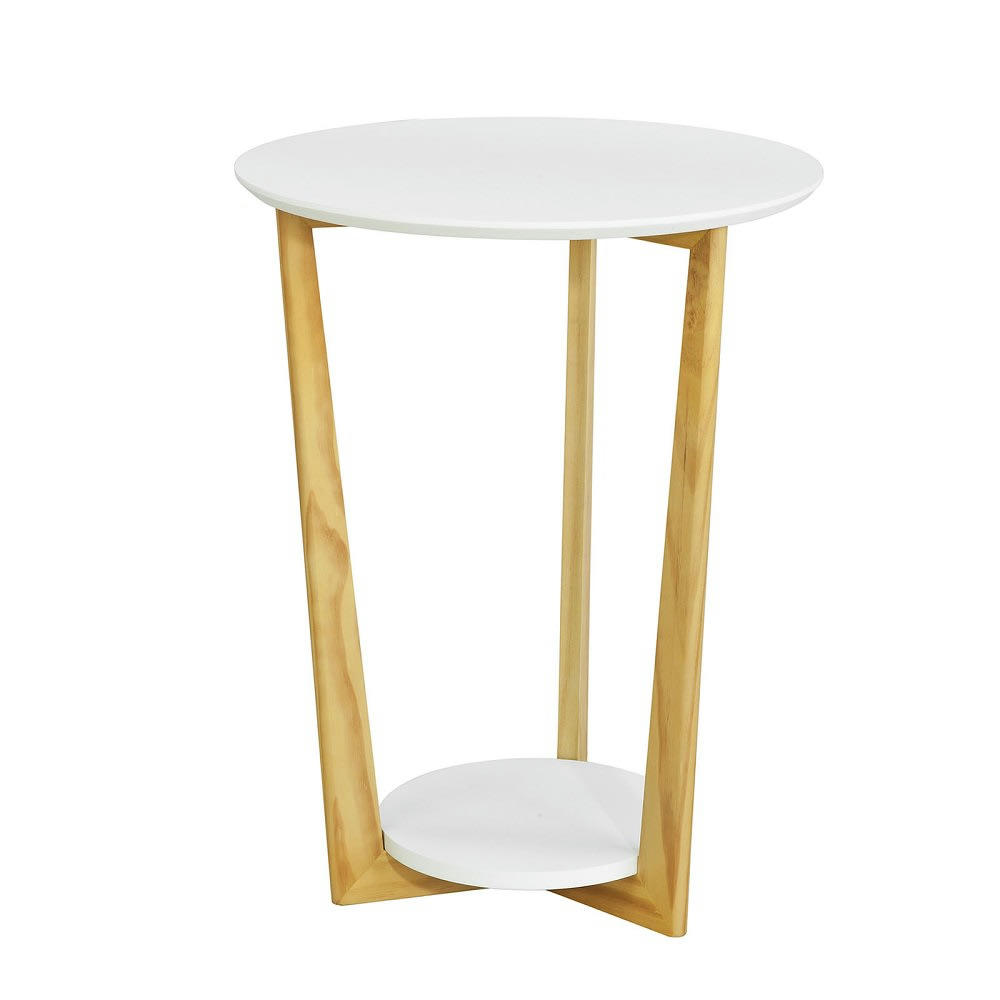 - Table d'Appoint effet bois blanc