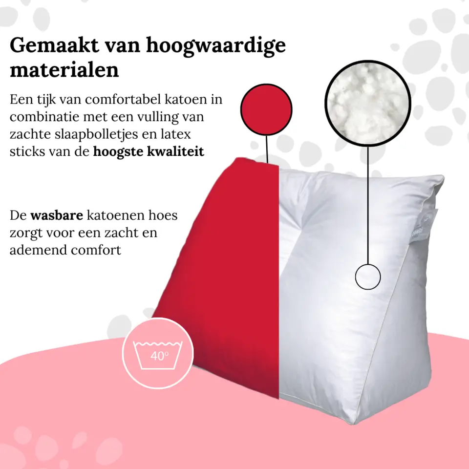 Ten Cate Leeskussen inclusief Leeskussen Hoes Rood