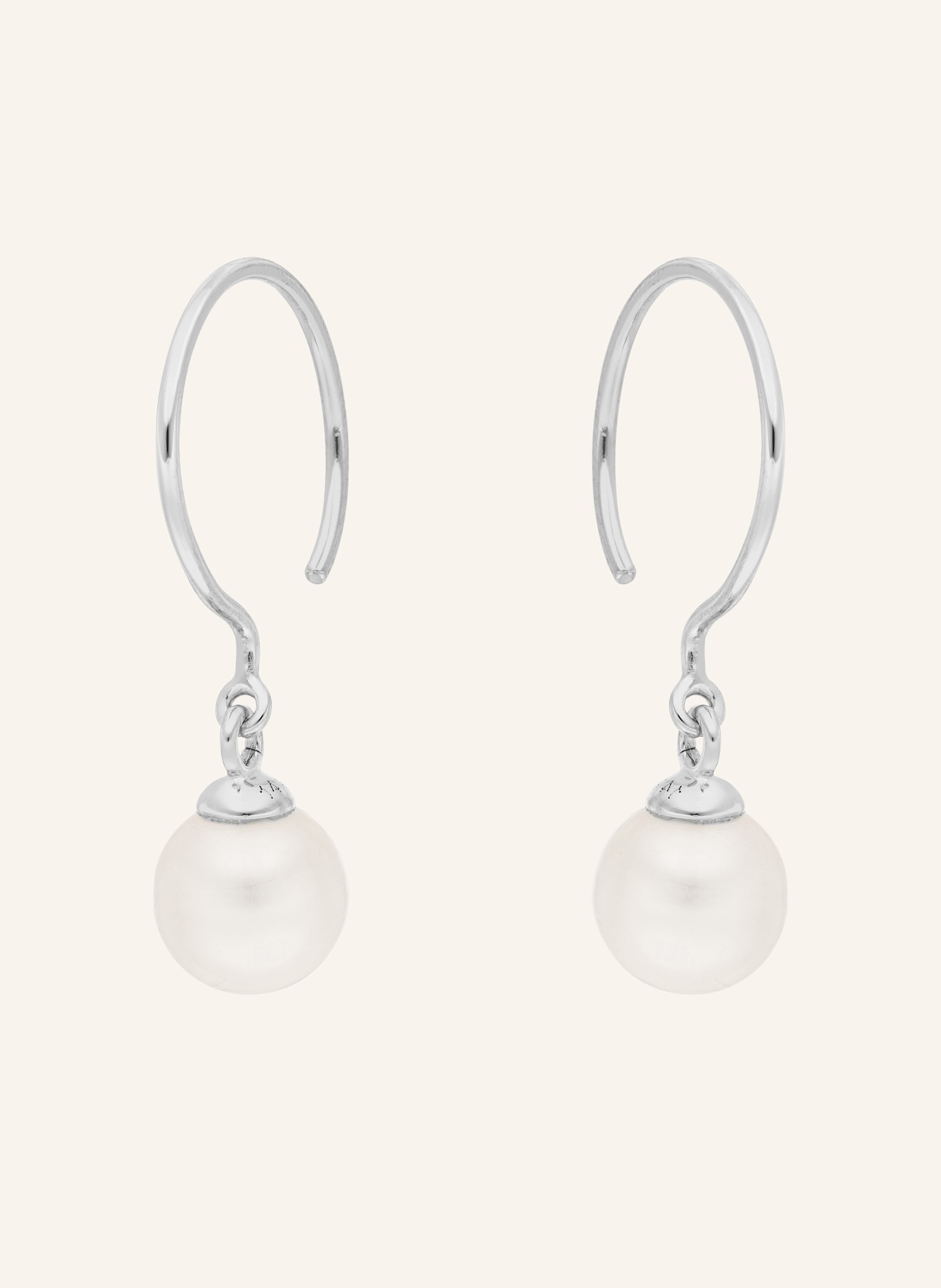 Leaf Ohrhänger SINGLE PEARLS aus 14 Karat Weißgold