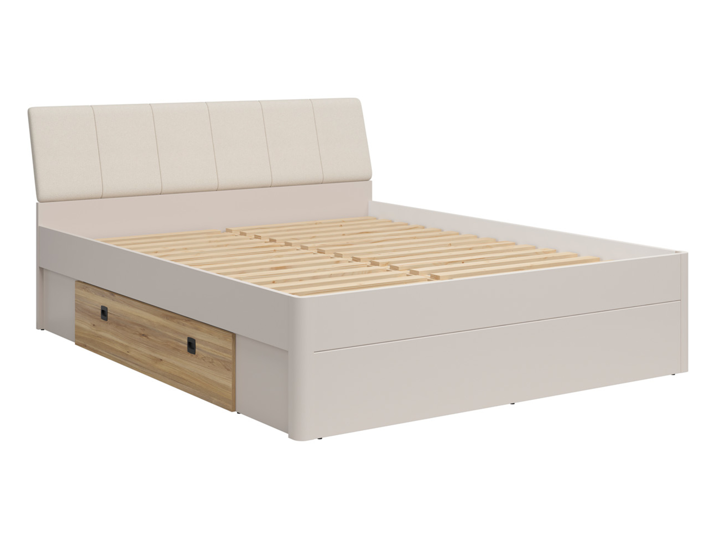 Łóżko Tessona 180x200 z 2 szufladami kaszmir/dąb mauvella