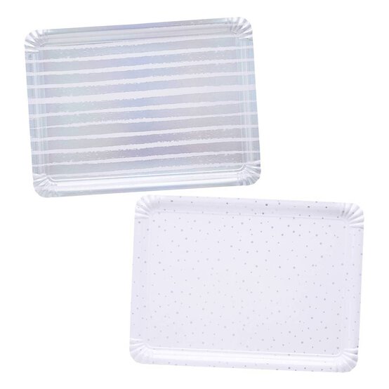 Iridescent Paper Serving Trays 4 Pack