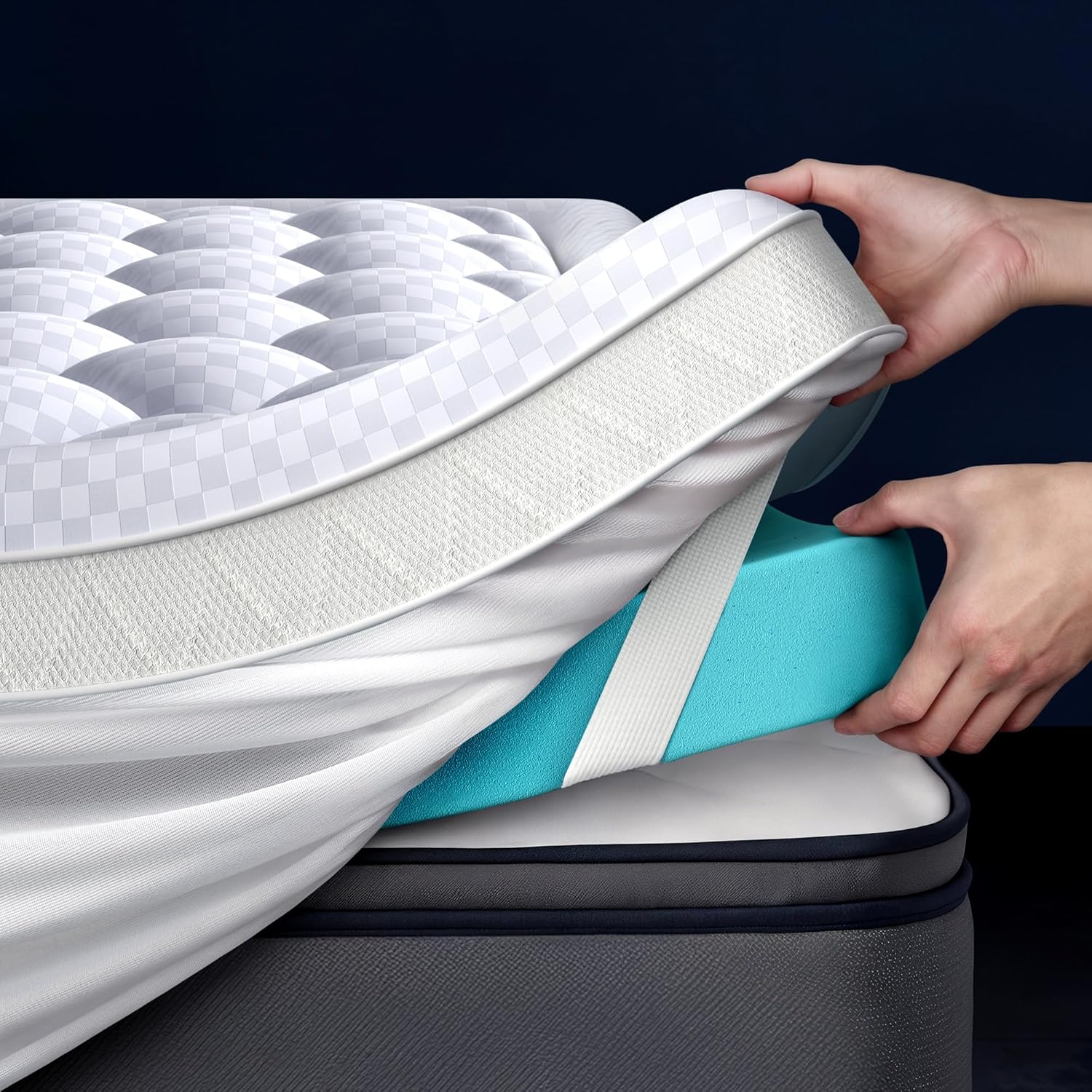 5 Inch Mega Support Memory Foam Queen Mattress Topper for Pressure Relief, Dual Layer 2.5 Pillow Top Mattress Topper Queen Plus 2.5 Cooling Gel Infused Memory Foam Mattress Pad