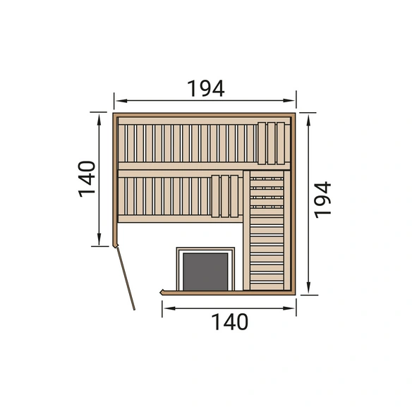 Ecksauna »VARBERG 3«, 6 Personen, inkl. 9 kW Ofen mit integrierter Steuerung