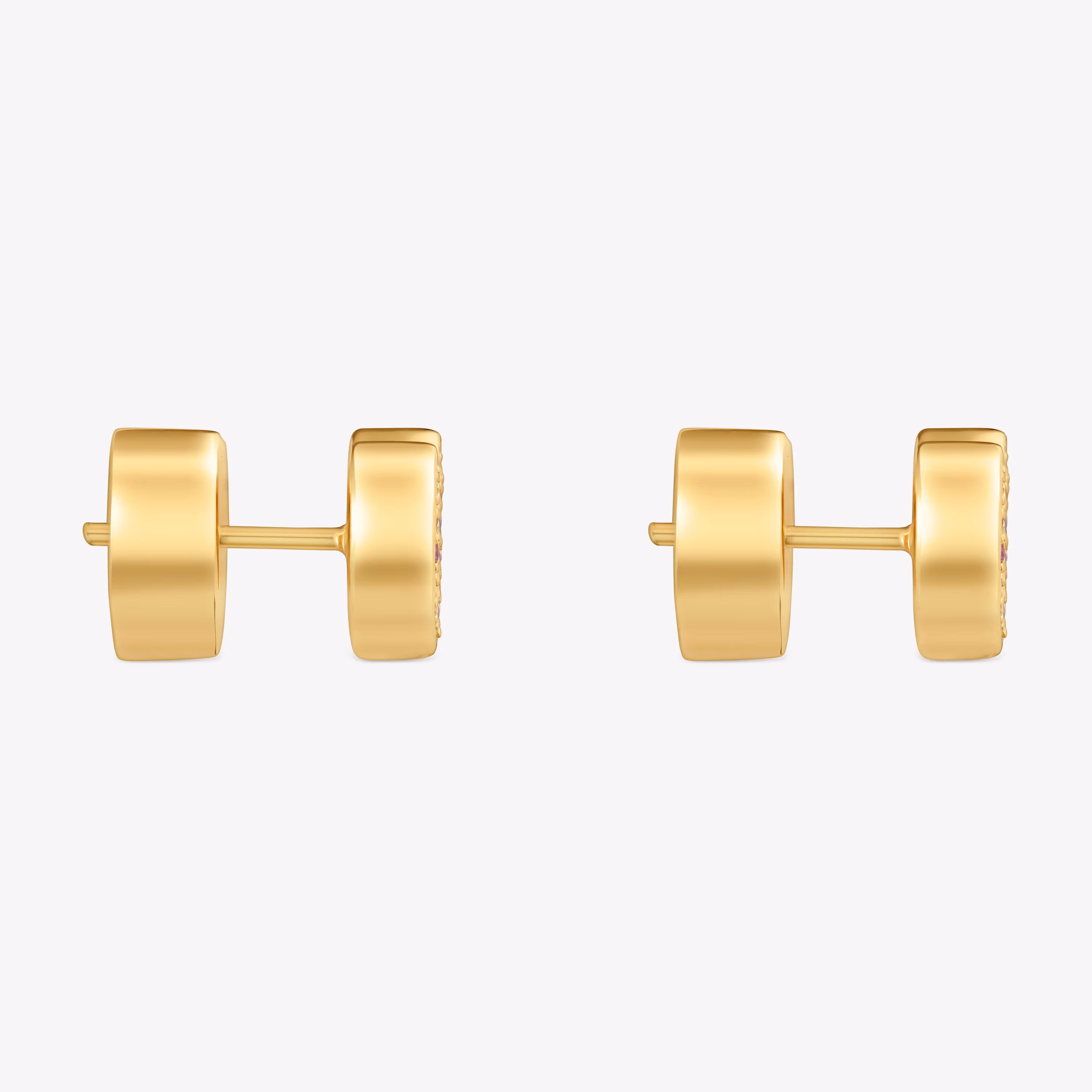 Pendientes corazón con baño de oro 18 kt sobre plata y rodolitas TOUS 1950