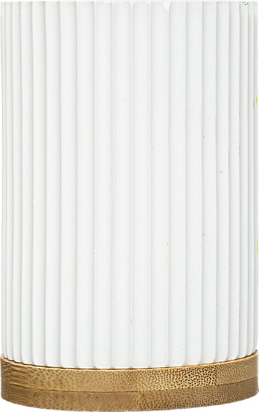 Gobelet en polyrésine blanc et bambou Ø7,1 x H.11 cm, 5Five Modern