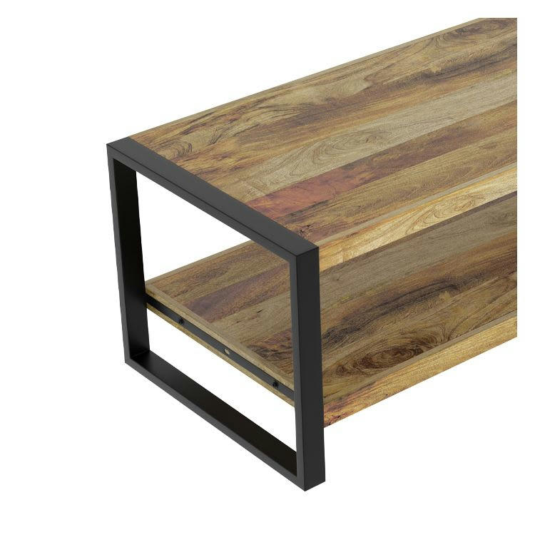 SOULEN - Table basse en bois de manguier et pieds en métal