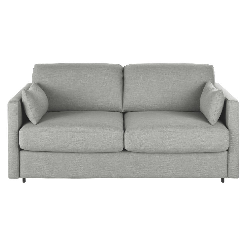 Julian Business - Canapé-lit professionnel 2/3 places gris clair, matelas 18 cm (coussins d