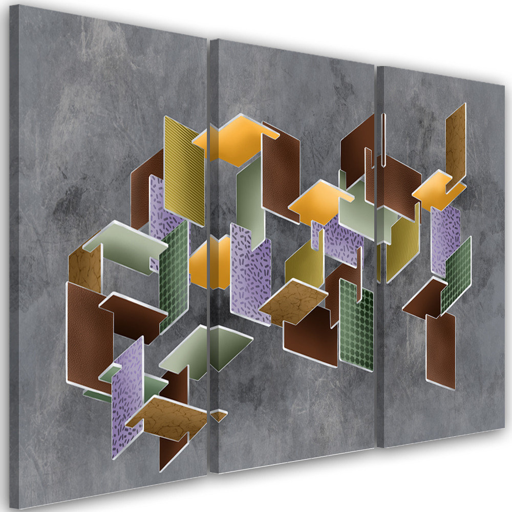 Feeby Obraz tryptyk na płótnie Puzzle 3D
