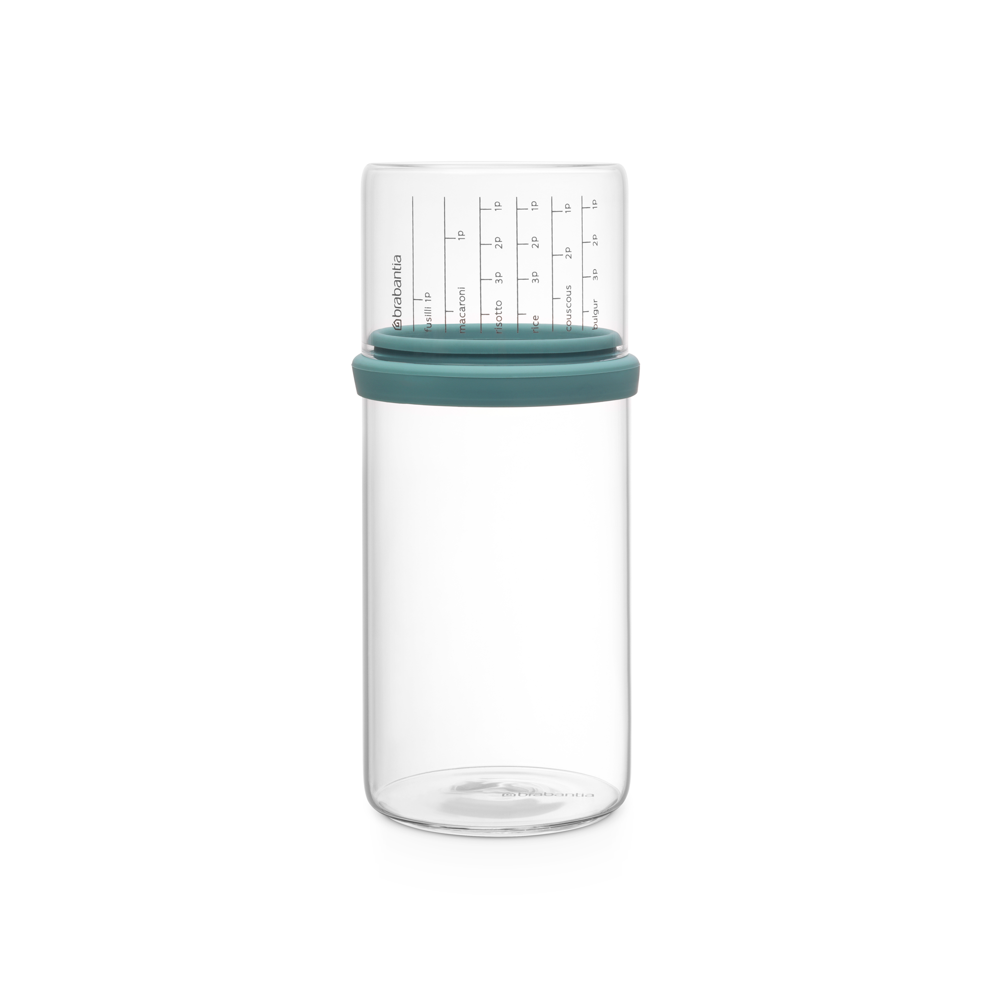 Brabantia Glazen voorraadbus met maatbeker, 1 liter - Mint