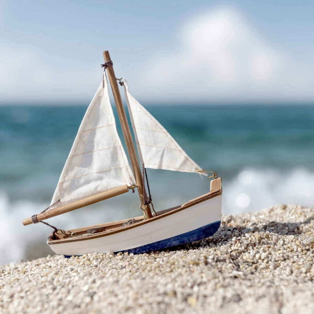 BATEAU - Tableau sur toile petit bateau 45x45cm