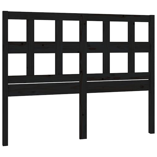 NNEVL Bed Headboard Black 140.5x4x100 cm Solid Wood Pine