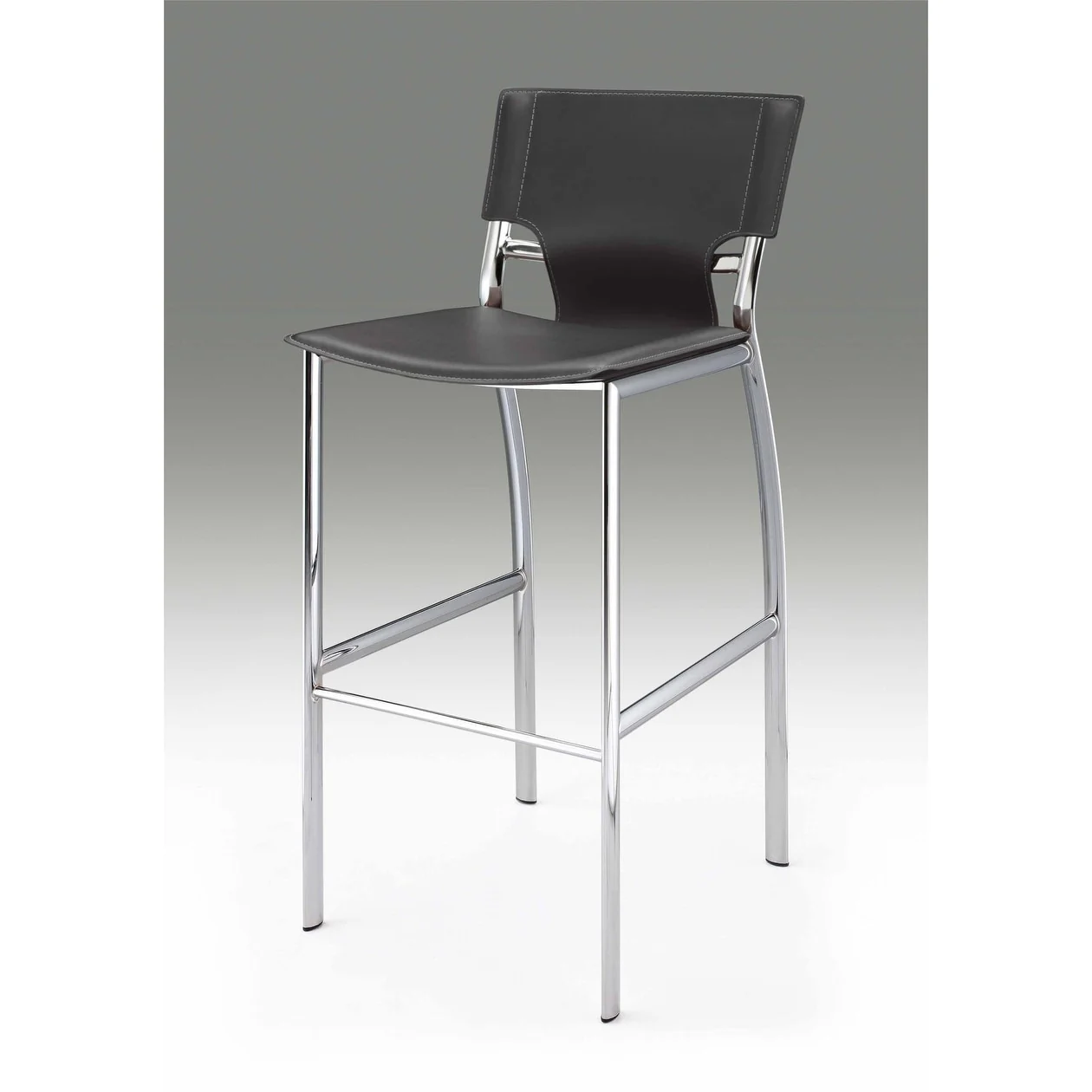 Leather Bar Stool with Chrome leg,30 Set of 2