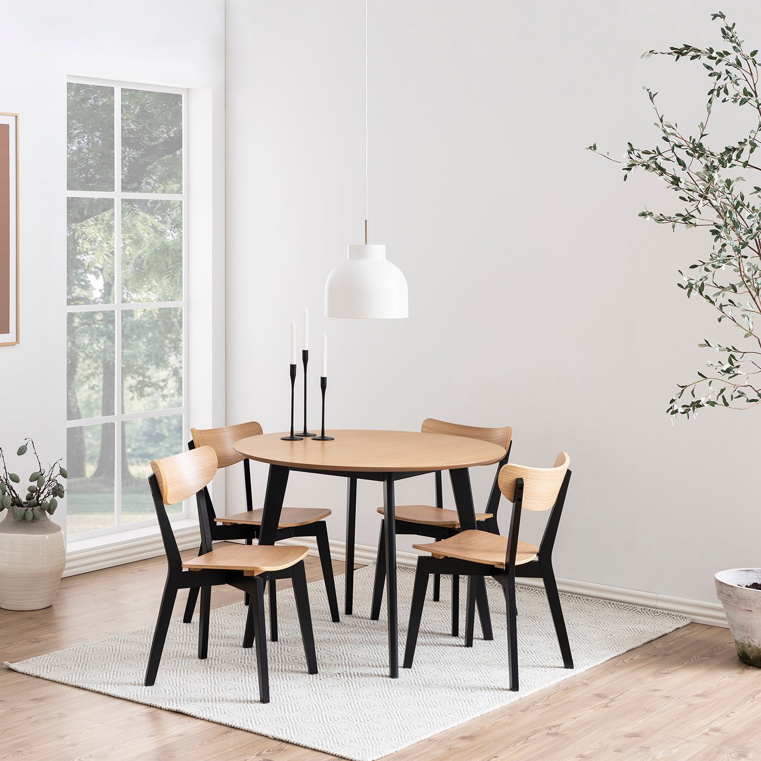 by fonQ basic Crow Eetkamerstoel - Zwart/eiken