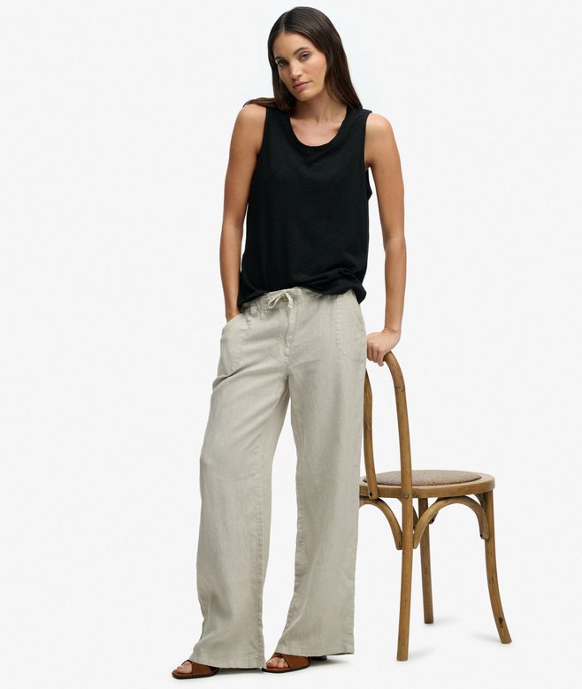 Linen Low Rise Pants