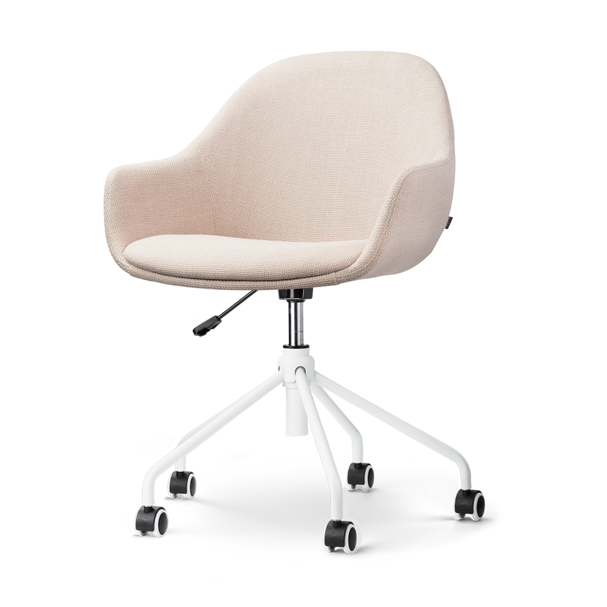 Nolon Nout-Mae Bureaustoel Beige - Armleuning - Wit Onderstel
