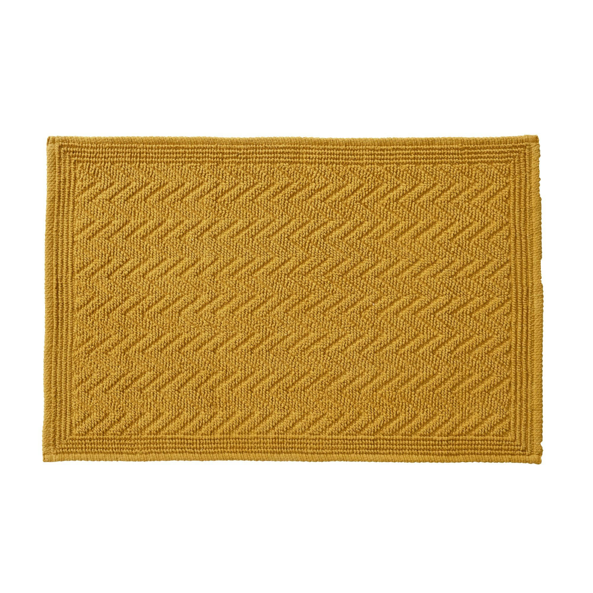 ZIGZAG - Tapis de bain 50x80 jaune en coton
