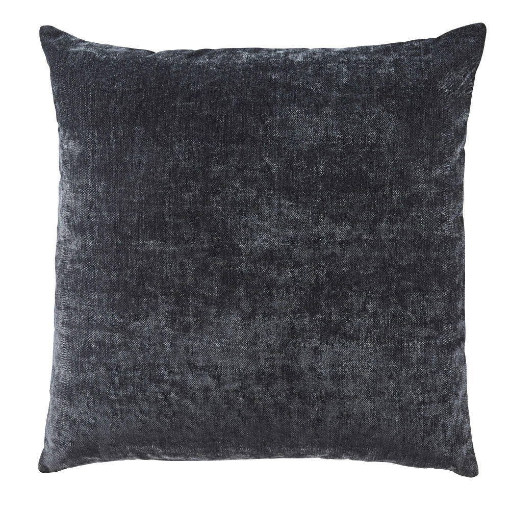 - Coussin en velours effet vieilli gris anthracite 60x60