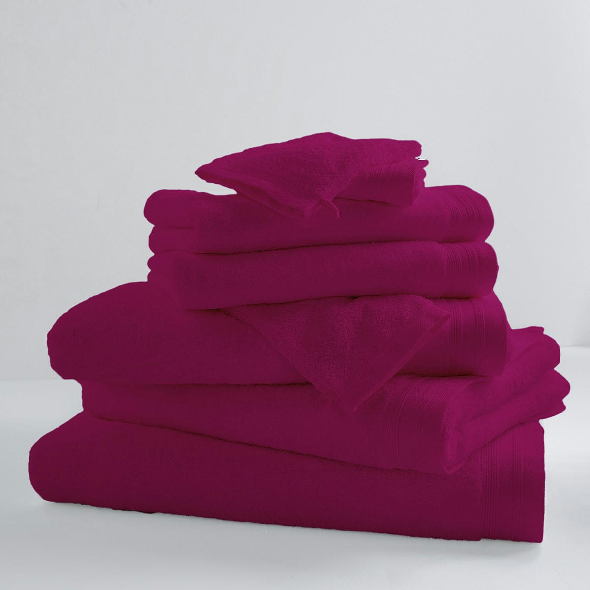 - Lot de 2 serviettes de toilette unies et colorées coton sorbet 100x50