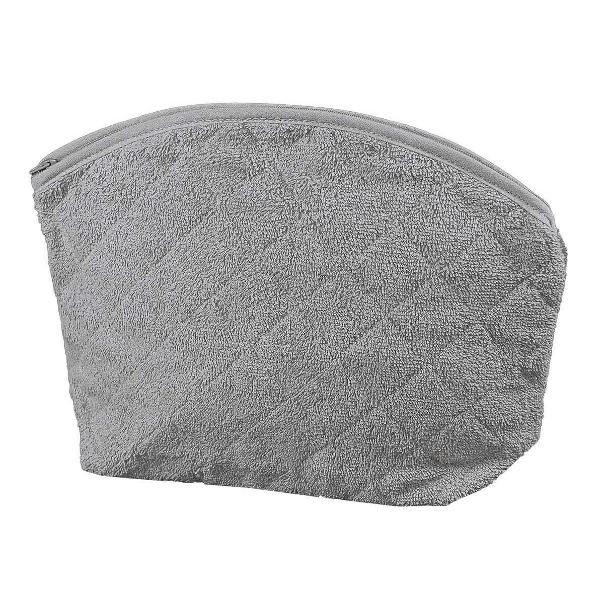 LUXURY - Trousse de toilette en éponge Gris Perle 30x25 cm