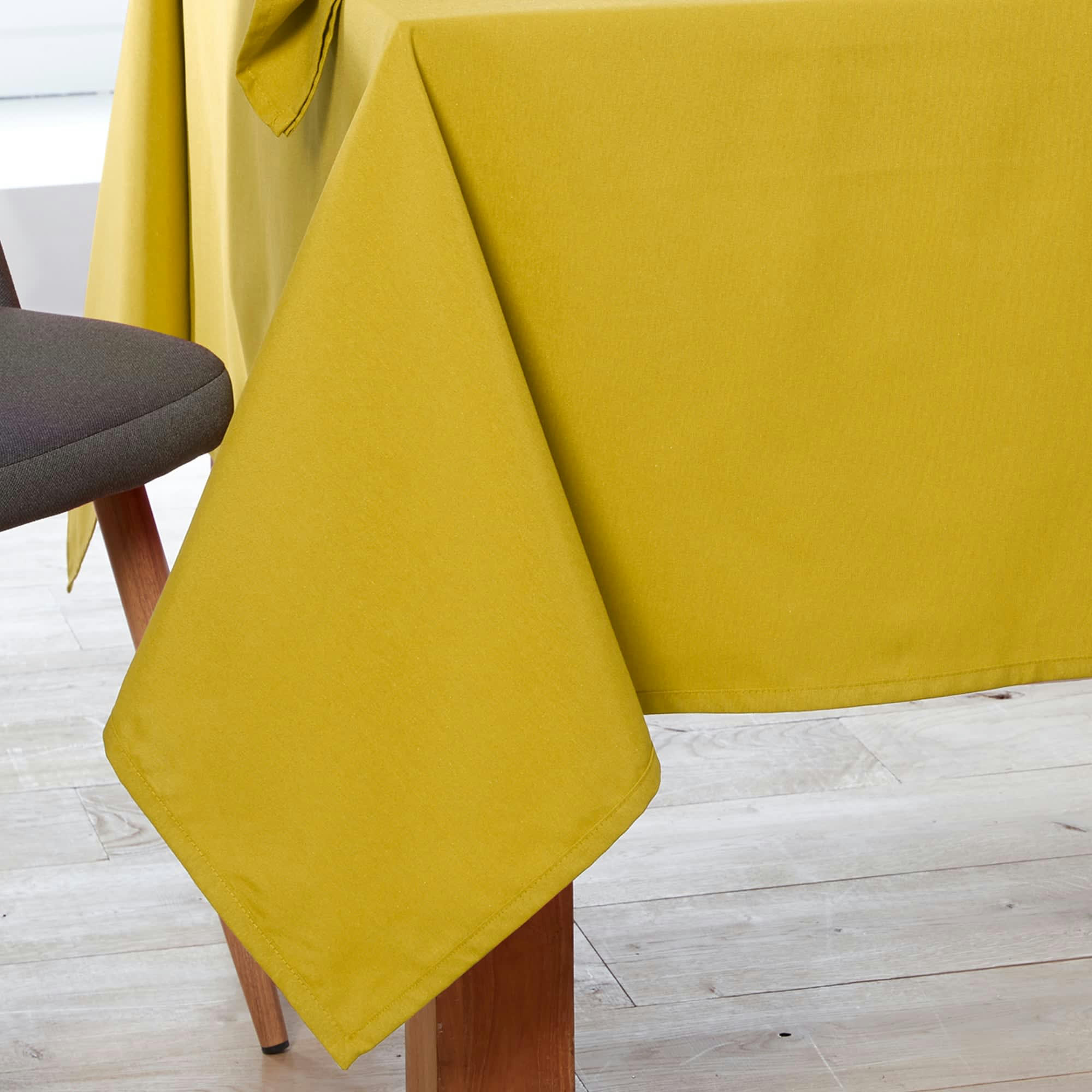 LONETA - Nappe 140x140 jaune en coton