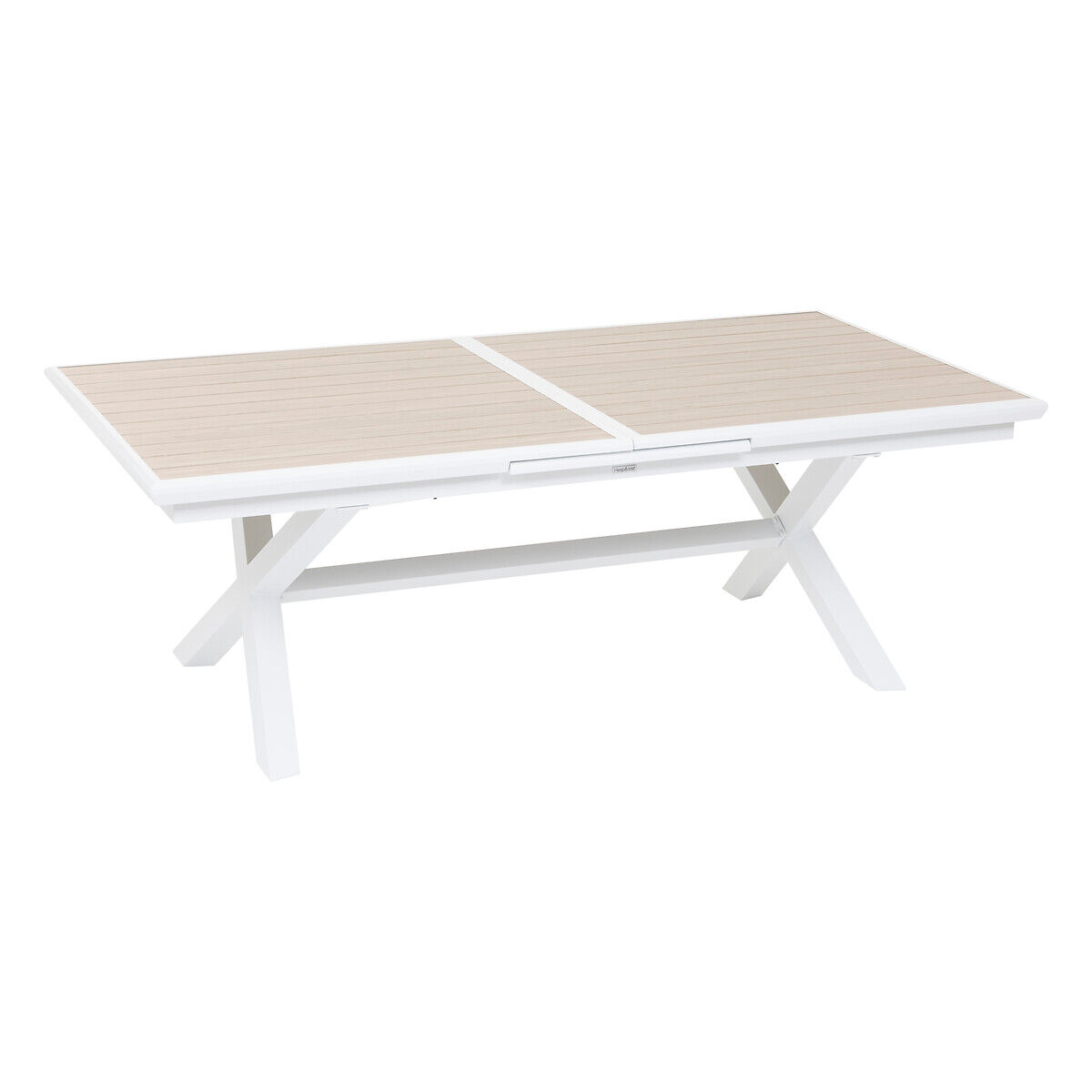 Mesa extensível AXIOME linho e branco 220-279cm