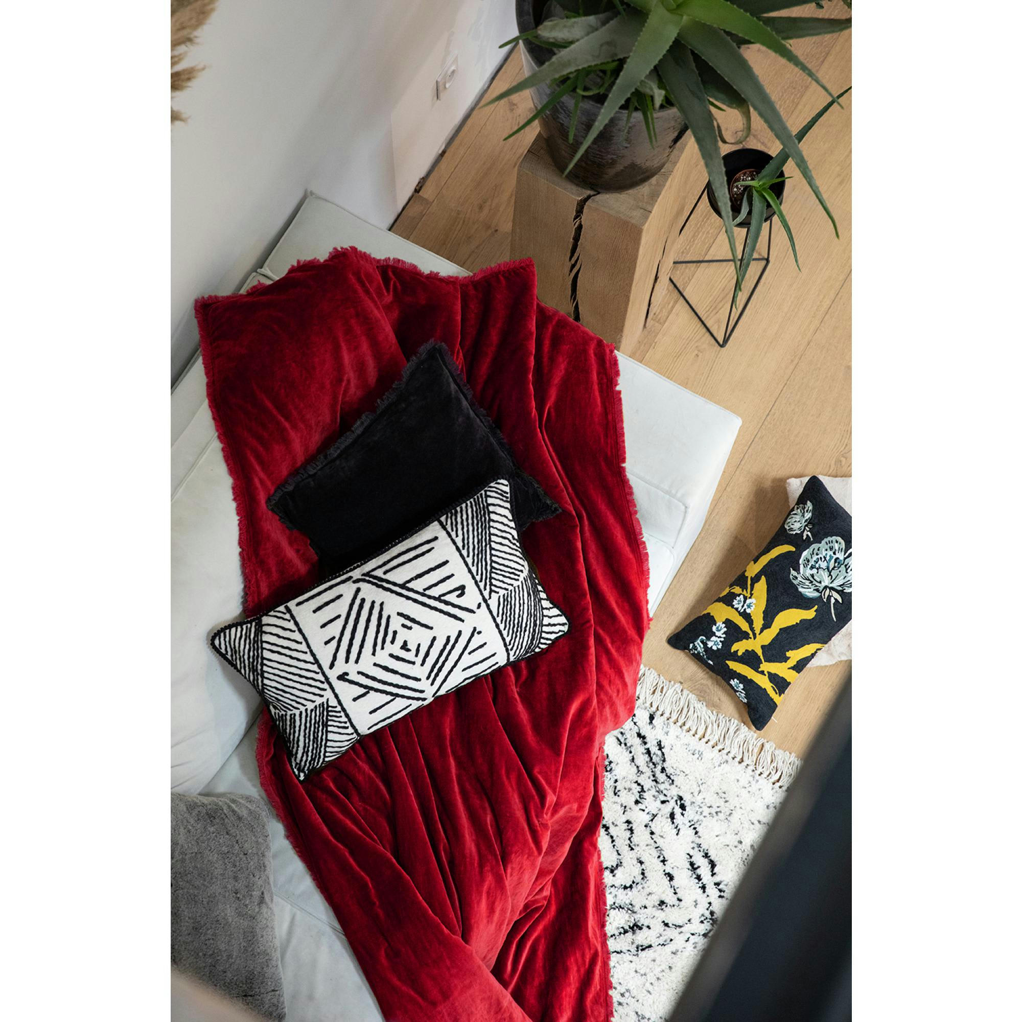 FARA - Edredon  en coton rubis 85 x 200