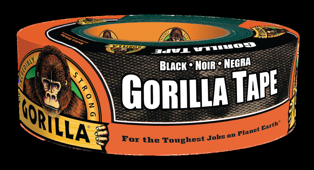 Gorilla Utility Duct Tape, Indoor/Outdoor Weather-Resistant Adhesive, Black