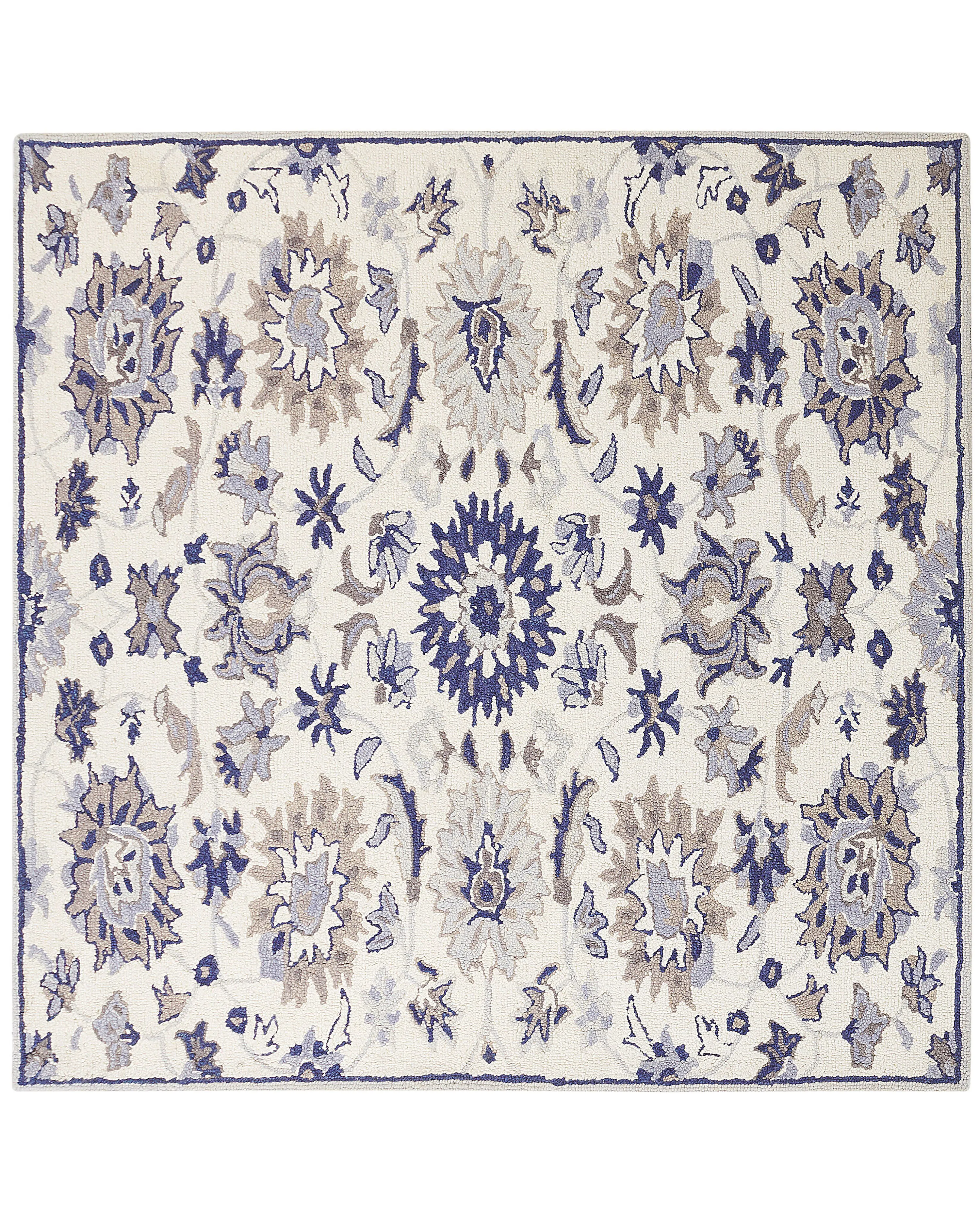 Rug KUMRU Beige 200 x 200 cm Wool