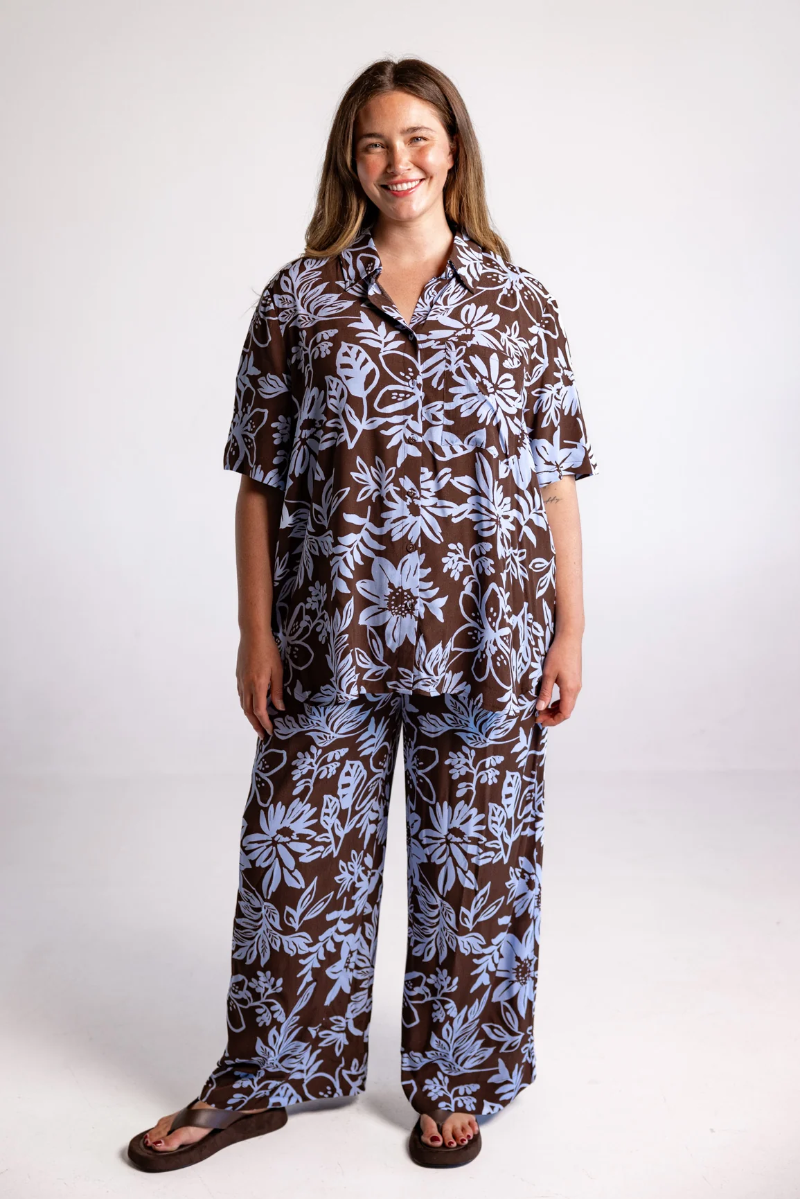 Samara Shirt in Blue Lani Chocolate
