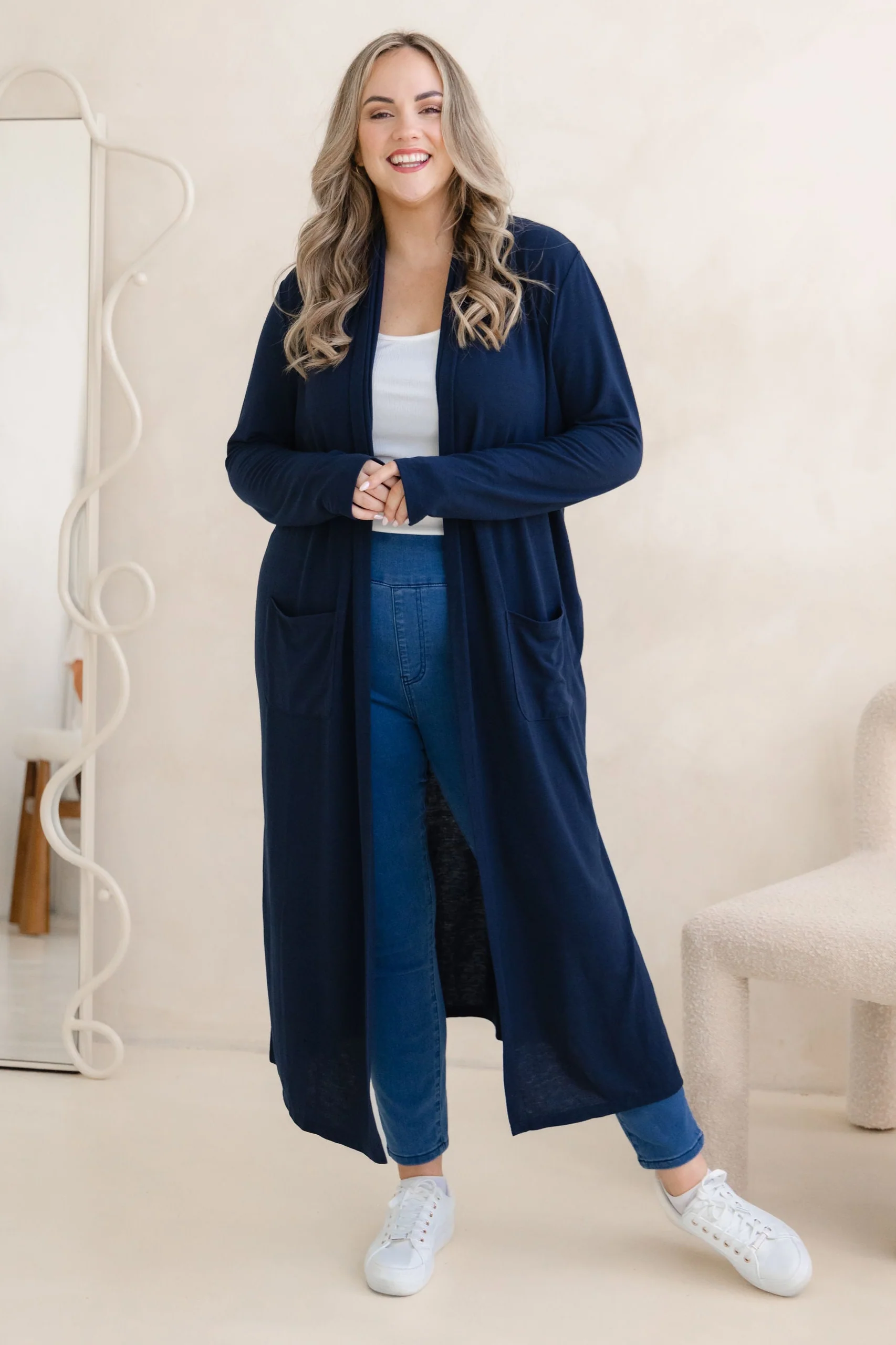 Jane Cardi Maxi Length in Navy