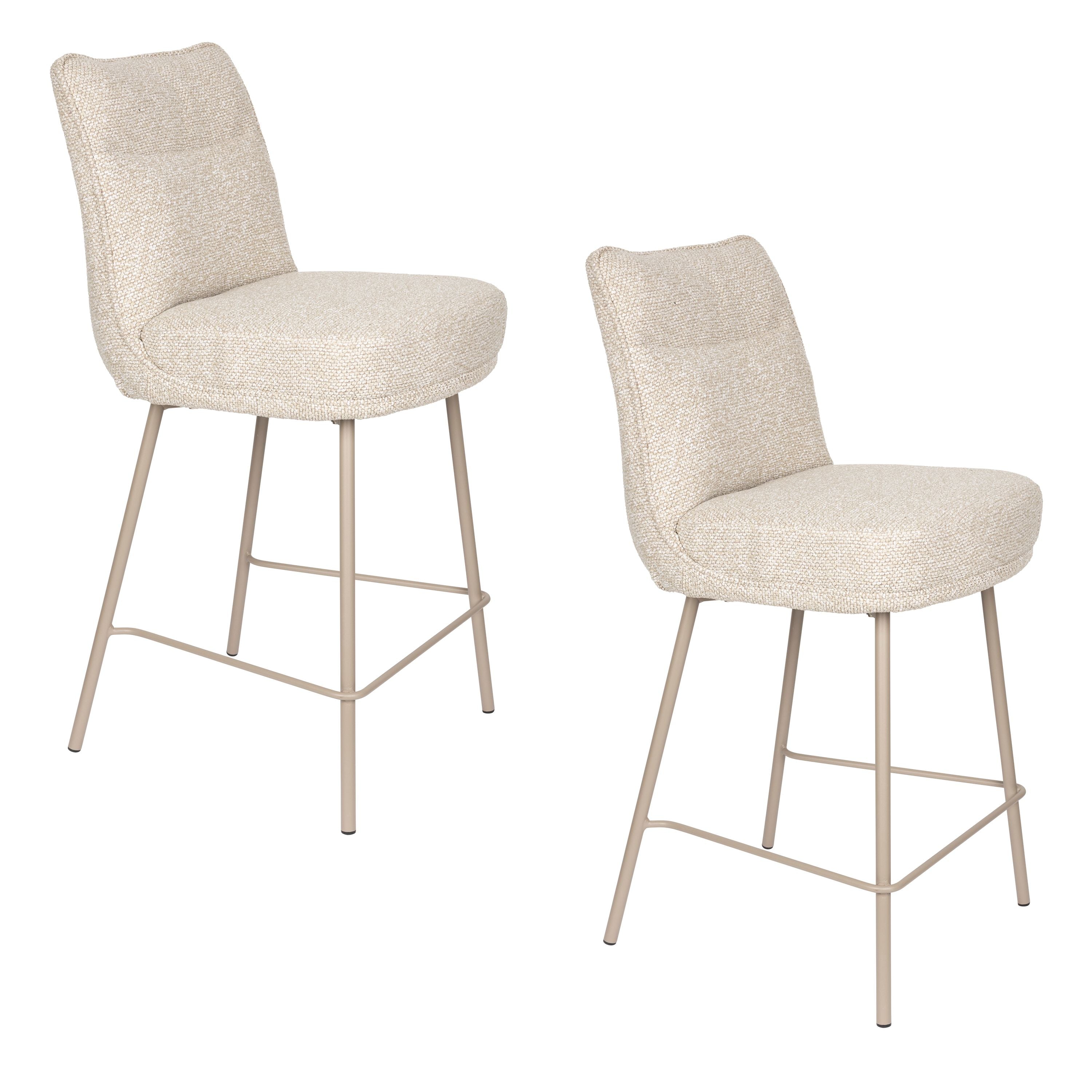 Housecraft Living Jacques Barkrukken 65 cm Beige - Set van 2